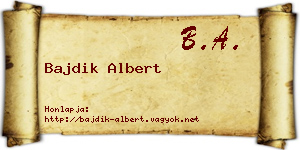 Bajdik Albert névjegykártya